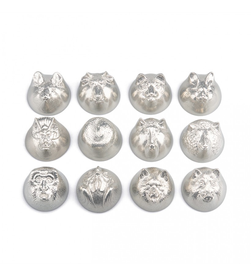 Pewter Zodiac Sake Cup Set Pewter Zodiac Sake Cup Set